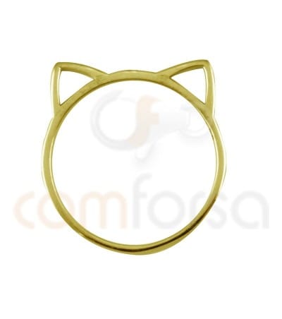 Gold plated Sterling silver 925ml cat connector 13 x 14 mm