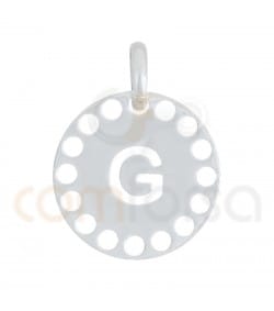 Sterling silver 925 gold-plated die-cut letter G pendant 14 mm