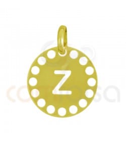 Sterling silver 925ml die-cut letter Z medallion 14 mm