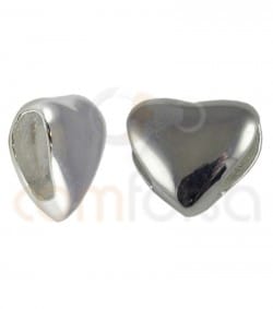 Gold plated Sterling silver heart spacer bead 7mm