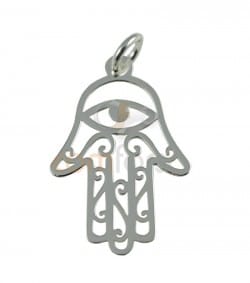 Sterling silver 925 gold-plated Hamsa pendant 22x14 mm
