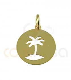 Sterling silver 925 Palm tree pendant  13 mm
