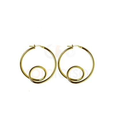 Sterling silver 925 hoop earring 36 mm