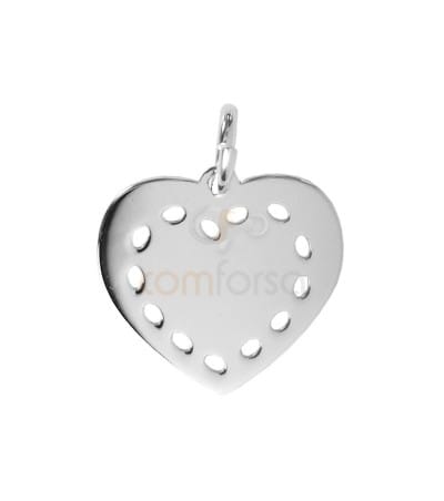 Sterling silver 925 gold-plated heart pendant 13 x 12 mm