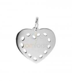 Sterling silver 925 gold-plated heart pendant 13 x 12 mm