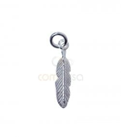 Sterling silver 925 gold-plated feather pendant 4x15 mm