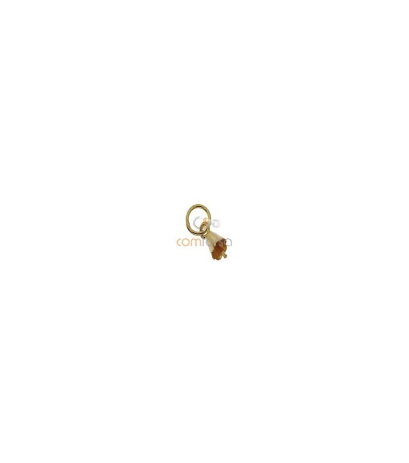 18kt Yellow gold pendant bell cap 3.5 x 11 mm