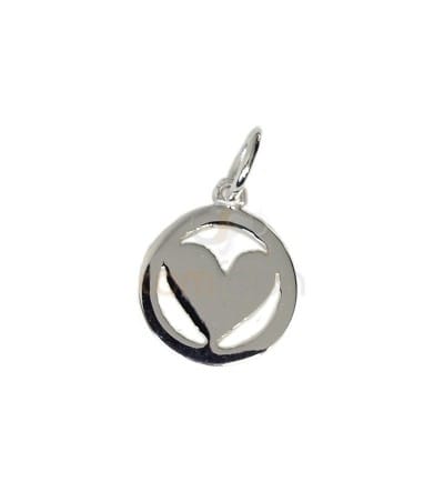 Sterling silver 925 gold-plated heart charm 10 mm