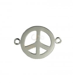 Peace spacer 26 mm Gold plated silver