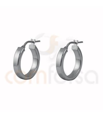 Sterling silver 925ml flat hoop earrings 20 mm