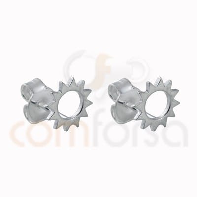Sterling silver 925 gold-plated mini sun earrings 8mm