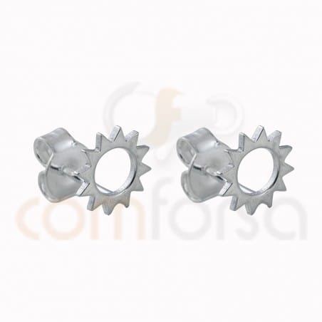 Sterling silver 925 gold-plated mini sun earrings 8mm