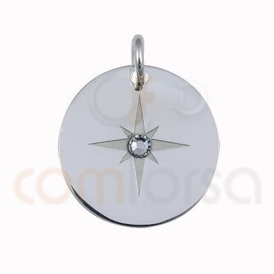 Star pendant with strass 925 sterling silver