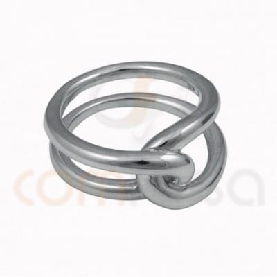 Double knot thread ring  sterling silver 925