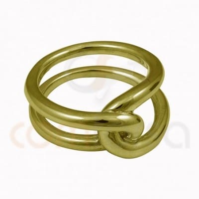 Double knot thread ring sterling silver gold plated