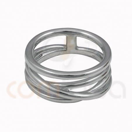 Interlated 4 wire ring sterling silver 925