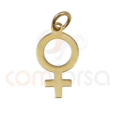 Sterling silver 925 gold-plated symbol pendant 9x7mm