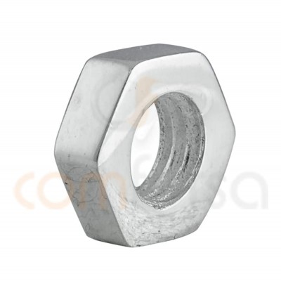 Sterling silver nut  connector 10mm (4.7mm int) sterling silver 925