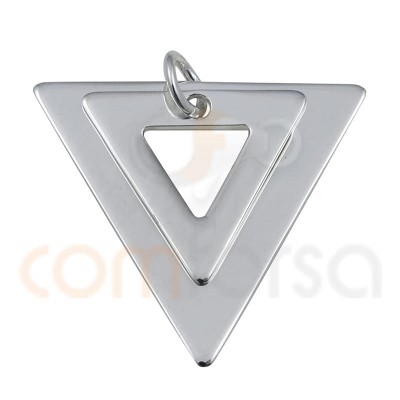 Double triangle pendant 18 x 17mm sterling silver 925