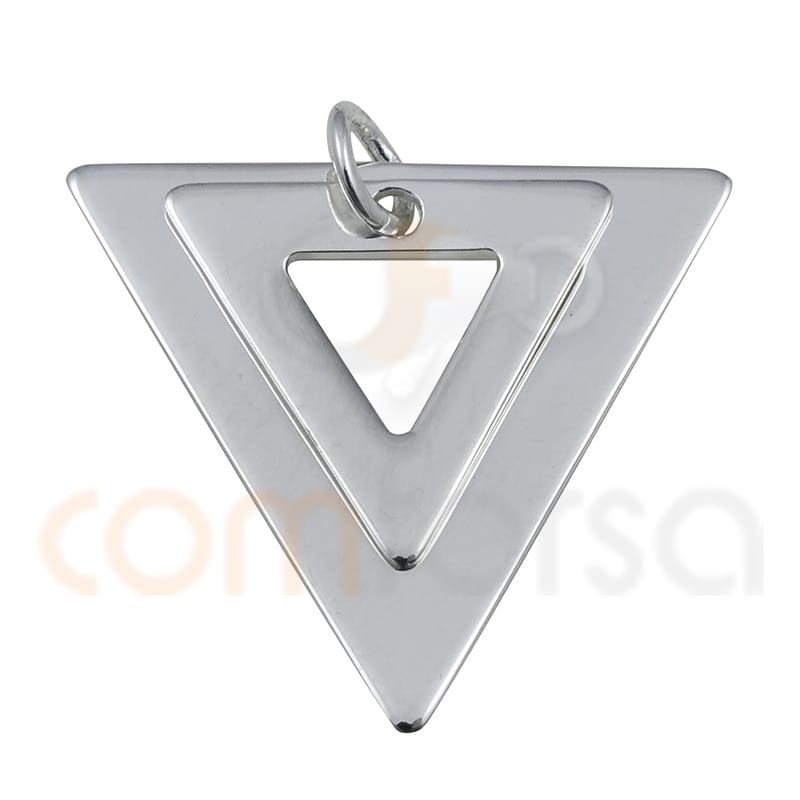 Double triangle pendant 18 x 17mm sterling silver 925