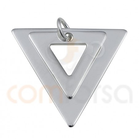 Double triangle pendant 18 x 17mm sterling silver 925