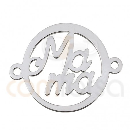 Gold plated sterling silver connector "Te quiero mama"  20 mm