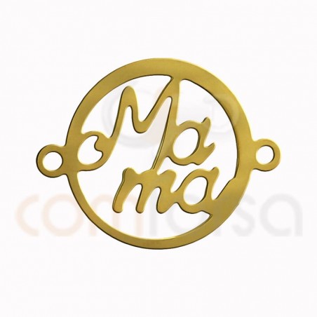 Gold plated sterling silver connector "Te quiero mama"  20 mm