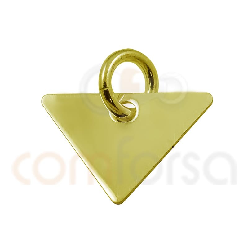 Sterling silver 925 gold-plated triangle pendant 11x8mm