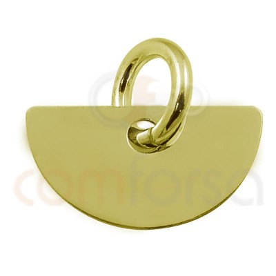 Sterling silver 925 gold-plated semicircle pendant 11x6mm