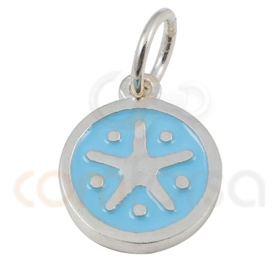 Starfish pendant with enamel 10mm sterling silver 925