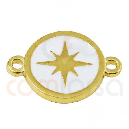 Polar star connector with enamel 10mm sterling silver 925