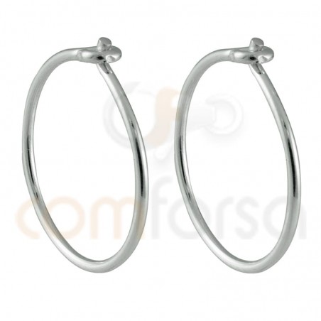 Sterling silver 925 gold-plated wire hoop earring 12mm
