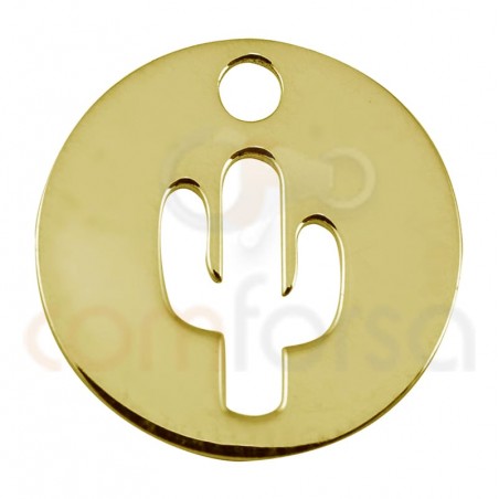 Sterling silver 925 cactus cut-out pendant 12mm