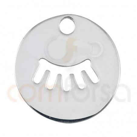Sterling silver 925 eyeslashes cut-out pendant 12mm