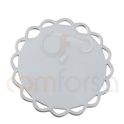 Sterling silver 925 flower pendant 20 mm