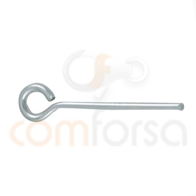 Sterling silver 925 end pin with ring 13 mm