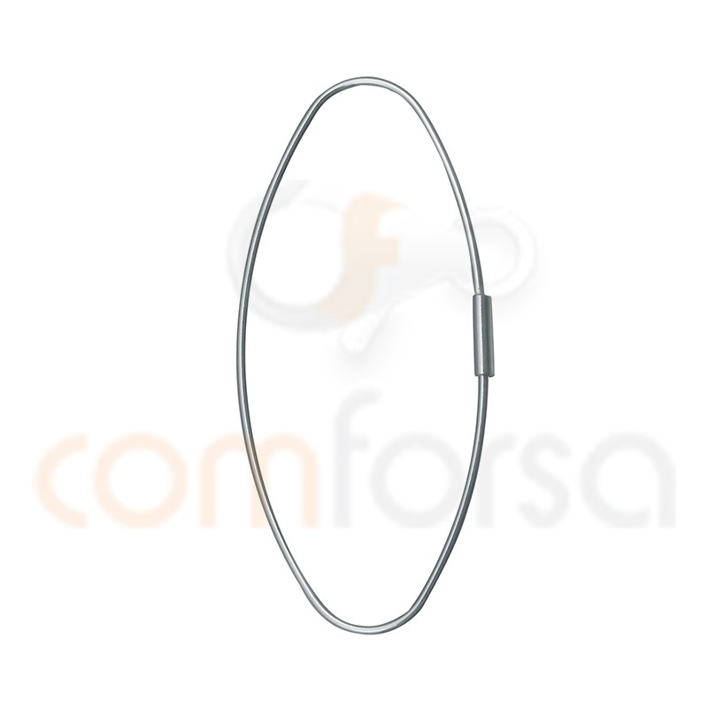Sterling silver 925 oval wire ear hook 17 x 41 mm