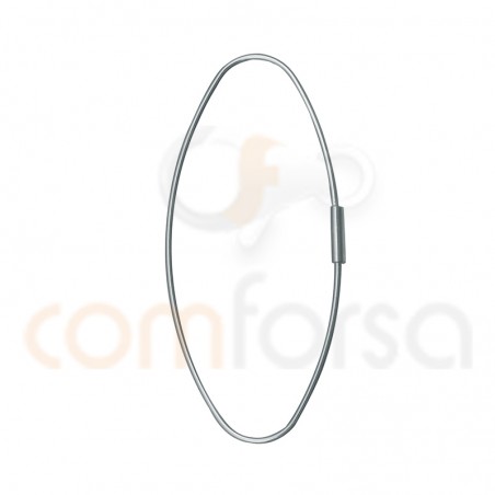 Sterling silver 925 oval wire ear hook 17 x 41 mm