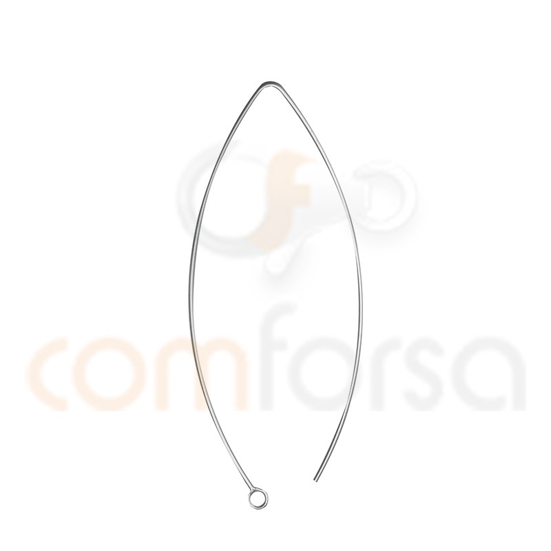 Sterling silver 925 ml Ear wire V shaped 25 x 56 mm