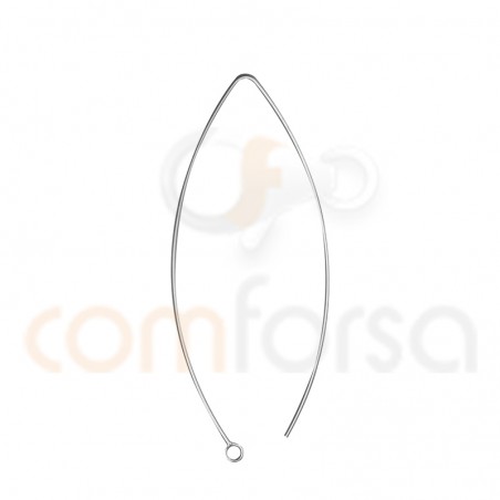 Sterling silver 925 ml Ear wire V shaped 25 x 56 mm