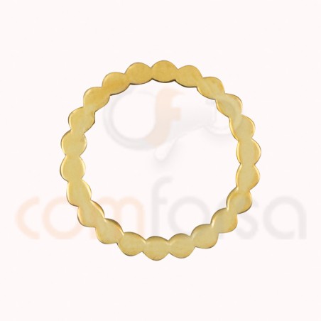 Gold plated Sterling silver 925nl Wavy circle connector 15 mm