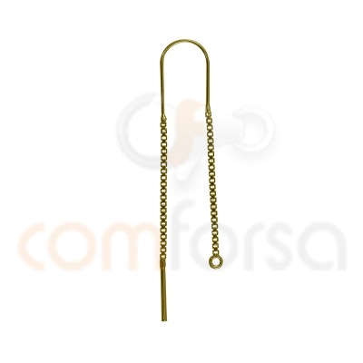 Sterling silver 925 gold-plated earring with chain 25 mm