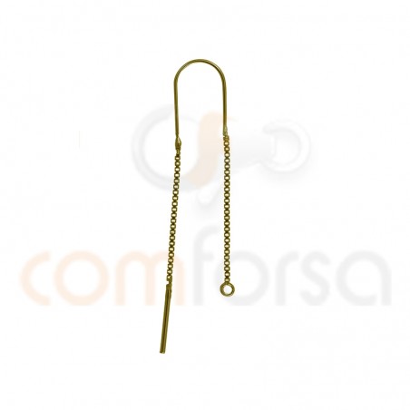 Sterling silver 925 gold-plated earring with chain 35 mm