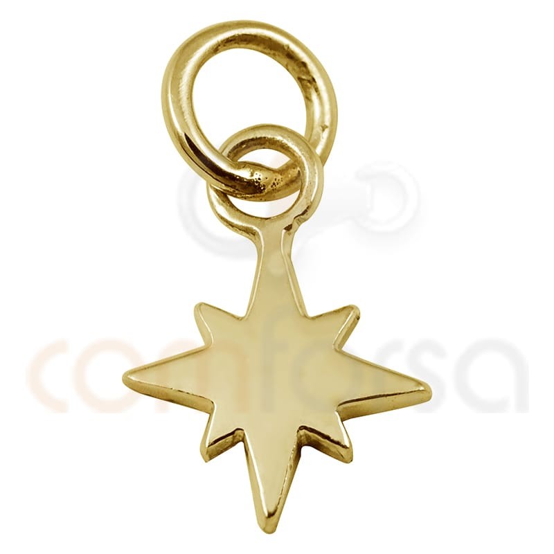 Sterling silver 925 gold-plated polar star pendant 7mm