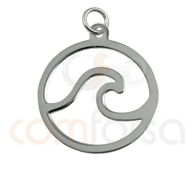 Mini Wave Charm 11 Mm Sterling Silver 925