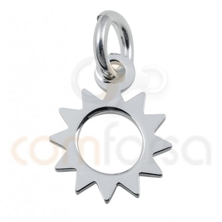 Mini Sun Charm 8 Mm Sterling Silver 925