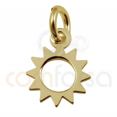 Sterling silver 925 gold plated Mini sun charm 8 mm