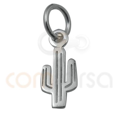 Sterling silver 925 mini cactus charm 5.6 x 12 mm