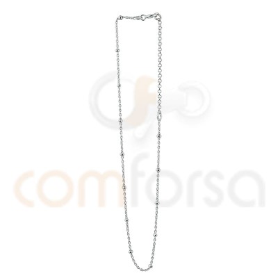 Sterling silver 925 gold-plated beads anklet 21.5cm