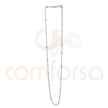 Sterling silver 925 gold-plated beads anklet 21.5cm